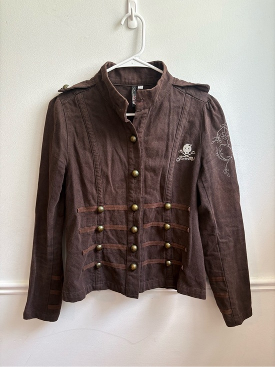 Rewine Jackets & Blazers - Women's Brown Military-Style Utility Jacket